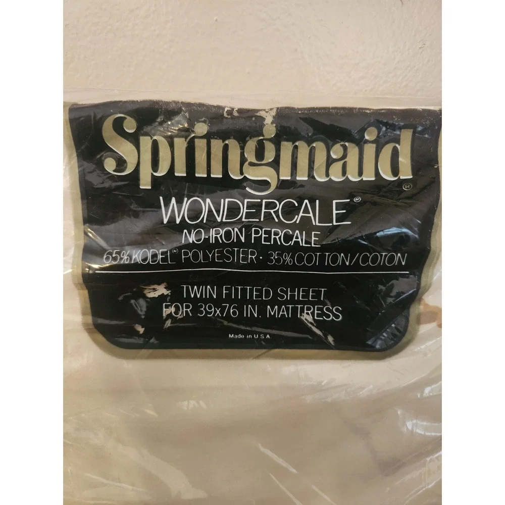 NEW Vintage Springmaid Wondercale‎ Floral Twin Fitted Sheet NOS USA Made